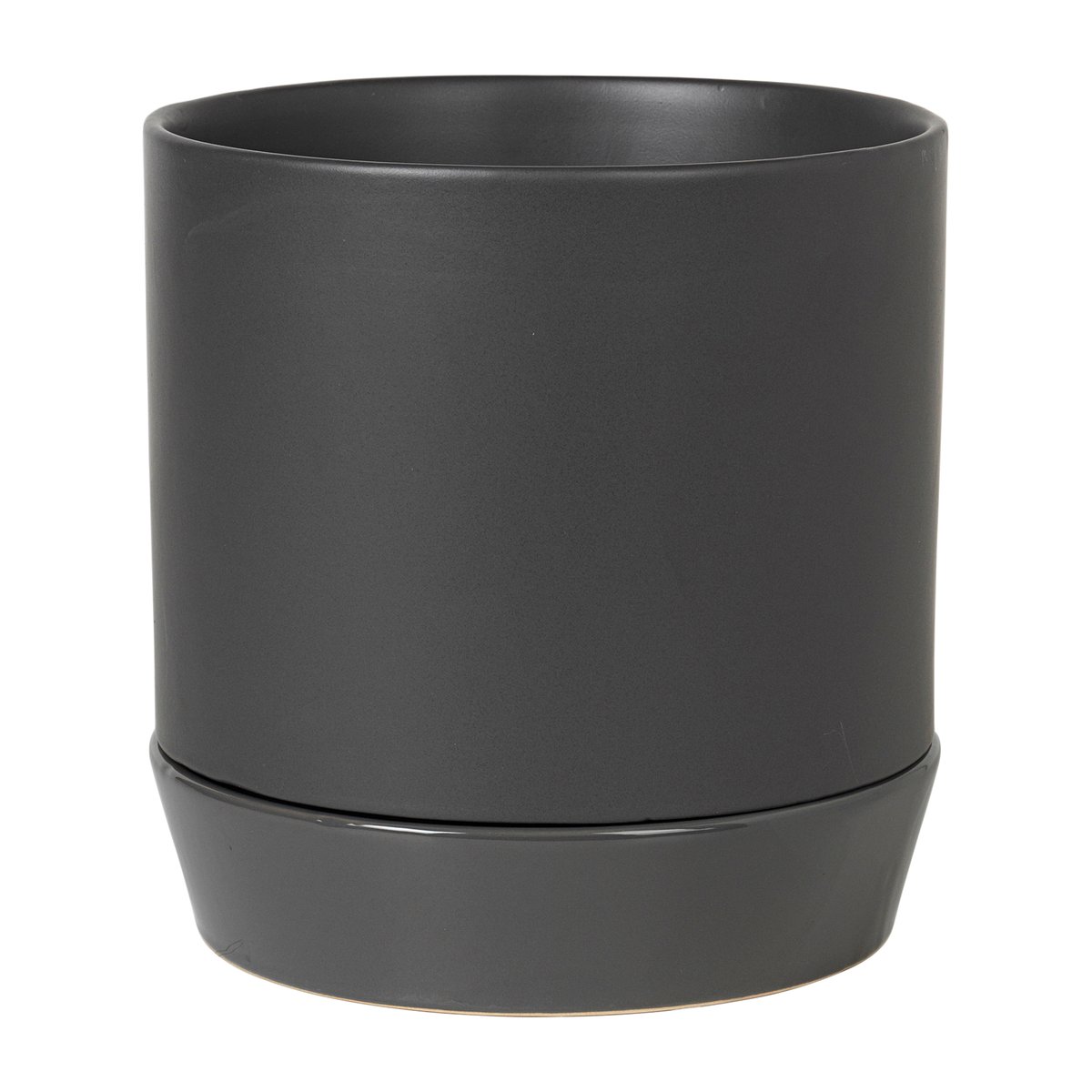 Broste Copenhagen Denise krukke med fat Ø 21 cm Charcoal grey