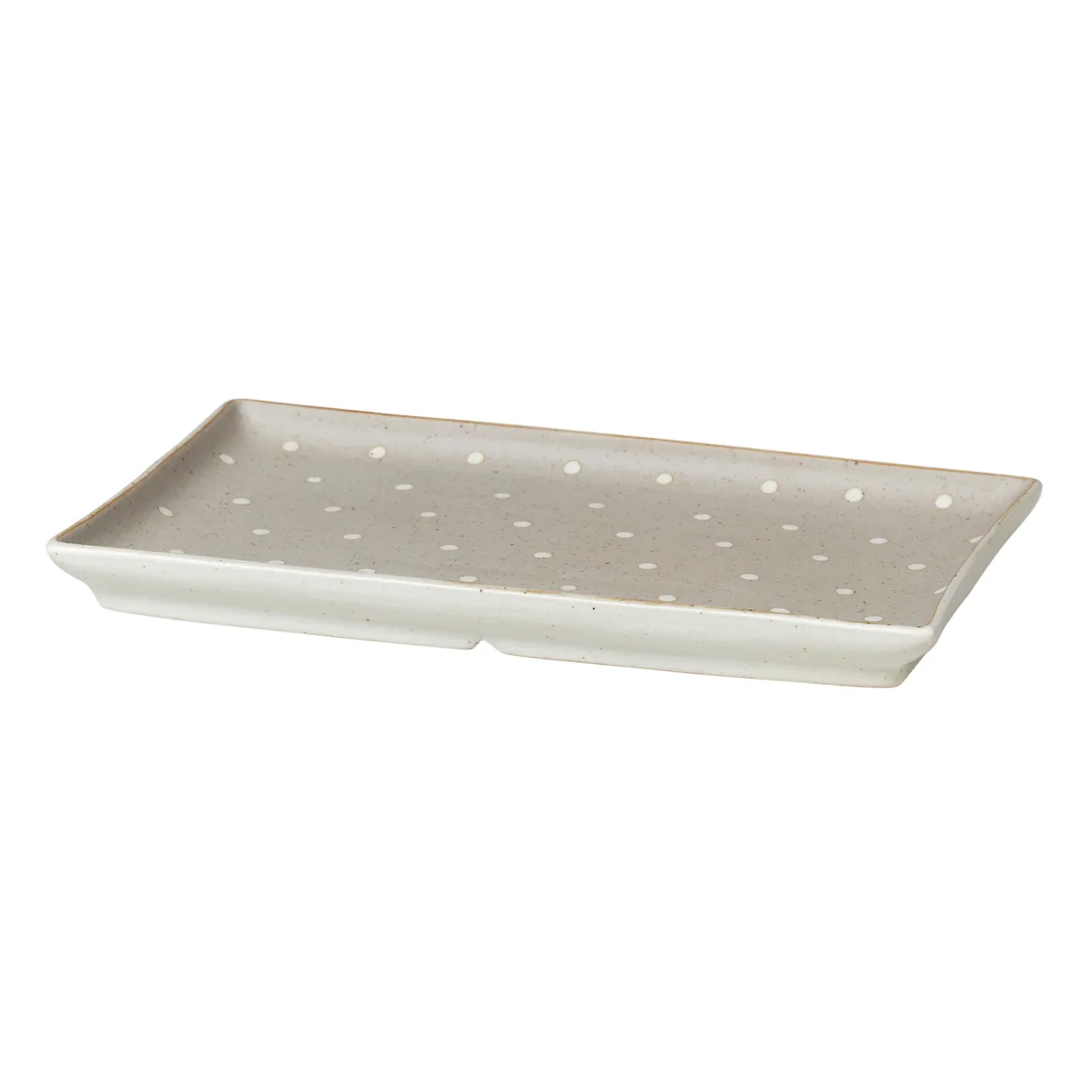 Broste Copenhagen Eli tallerken 17,6x20 cm Matte soft light grey dots