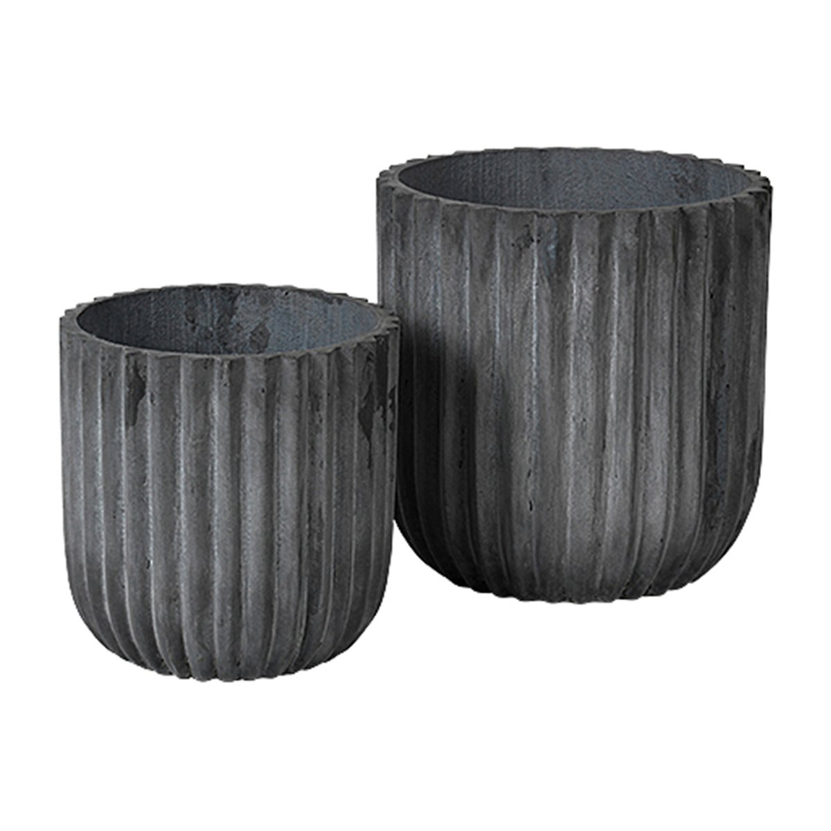 Broste Copenhagen Fiber krukke 2-pack Charcoal