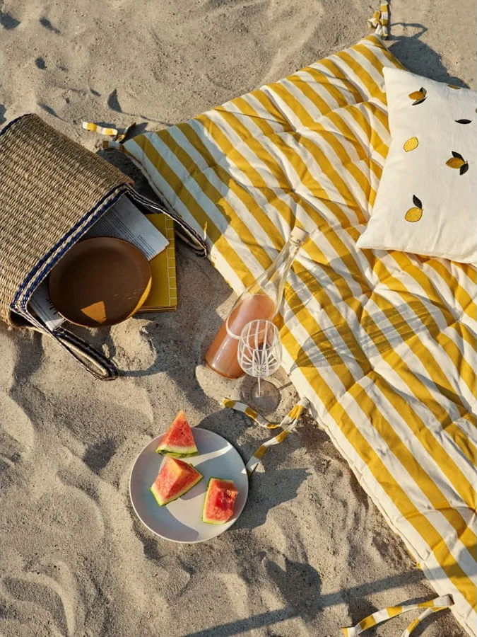 Franca strandmatte 70 x 200 cm, Harvest gold Broste Copenhagen