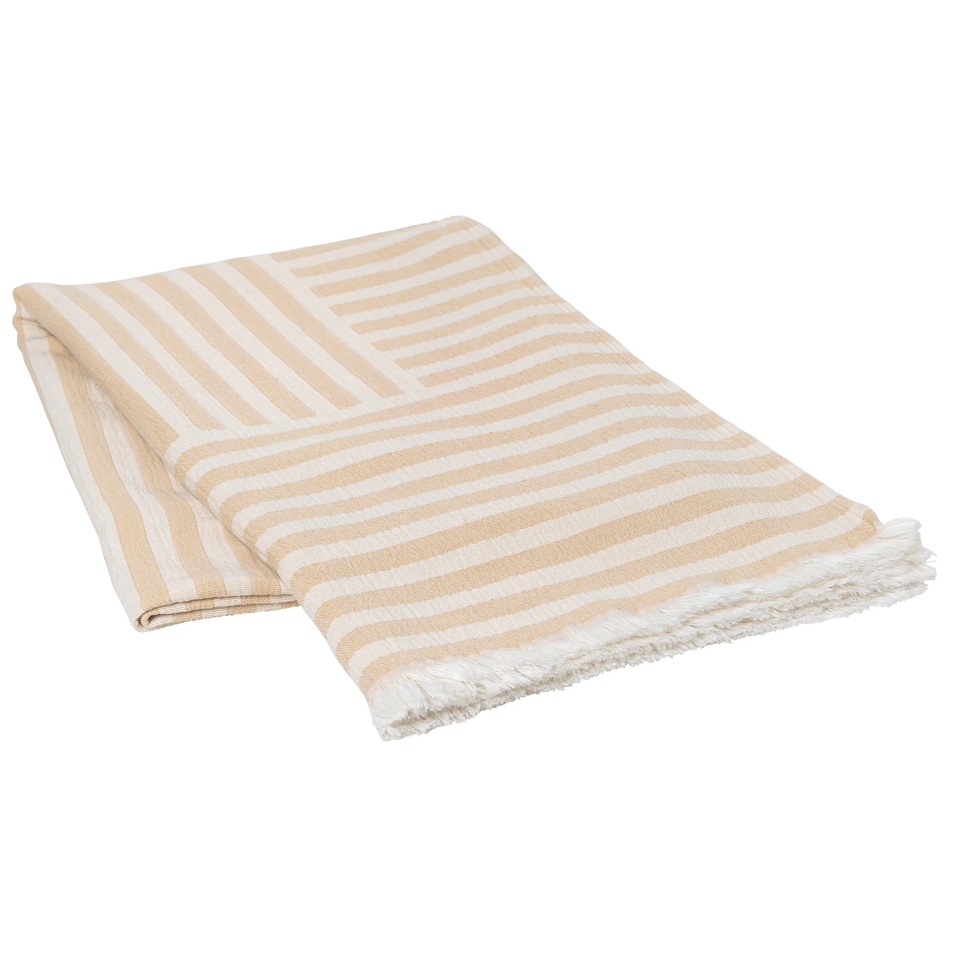 Frankie bomullspledd 130x180 cm, Taos taupe beige Broste Copenhagen