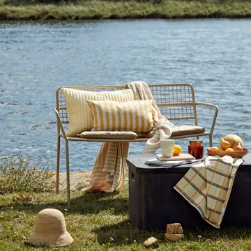 Frankie bomullspledd 130x180 cm - Taos taupe beige - Broste Copenhagen