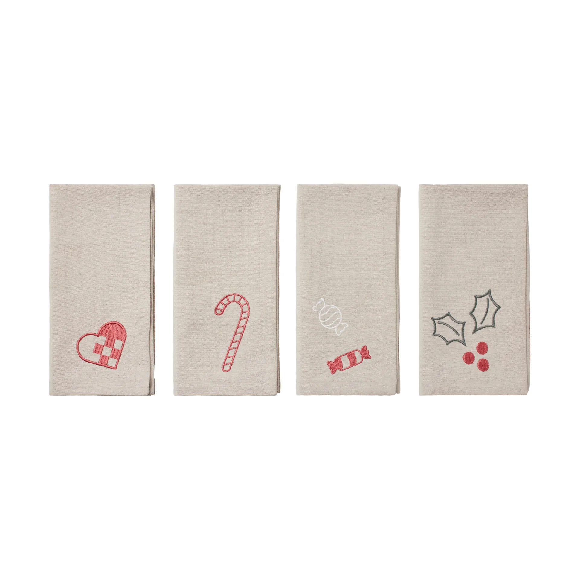 Fryd tøyserviett 45 x 45 cm 4 deler, Light warm grey-red Broste Copenhagen