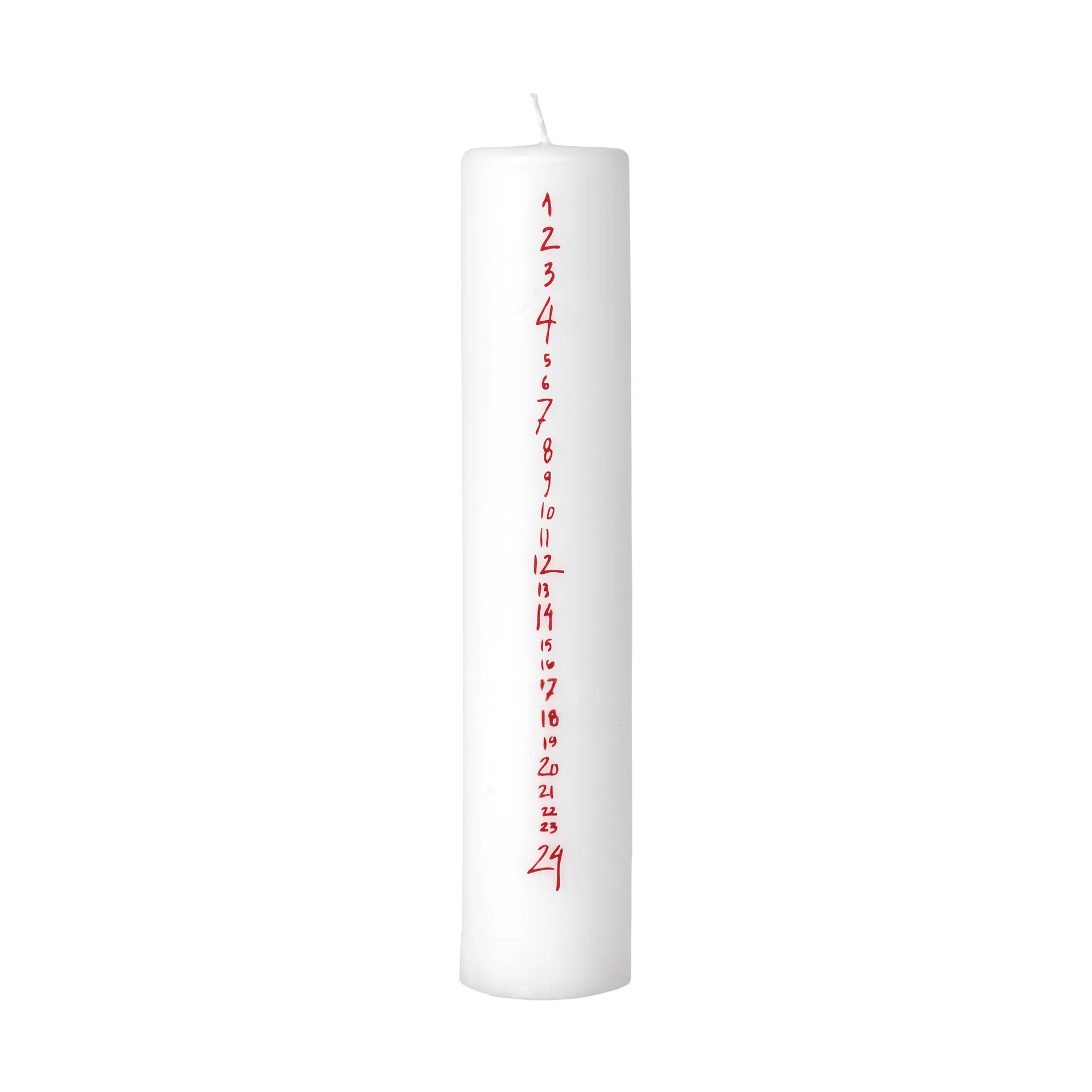 Broste Copenhagen Handwritten kalenderlys White-Red