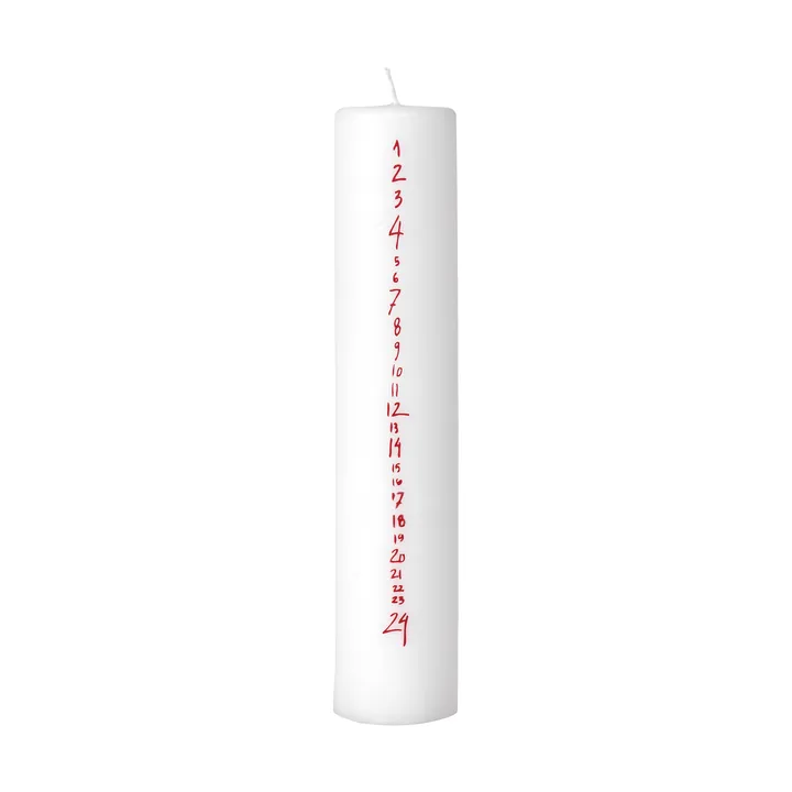 Handwritten kalenderlys - White-Red - Broste Copenhagen
