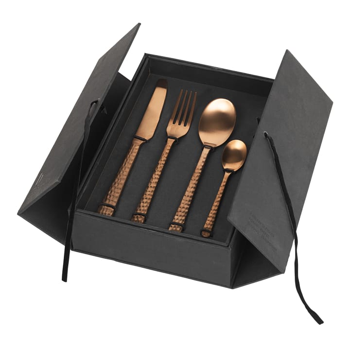 Hune bestikk 16 deler, Copper hammered Broste Copenhagen