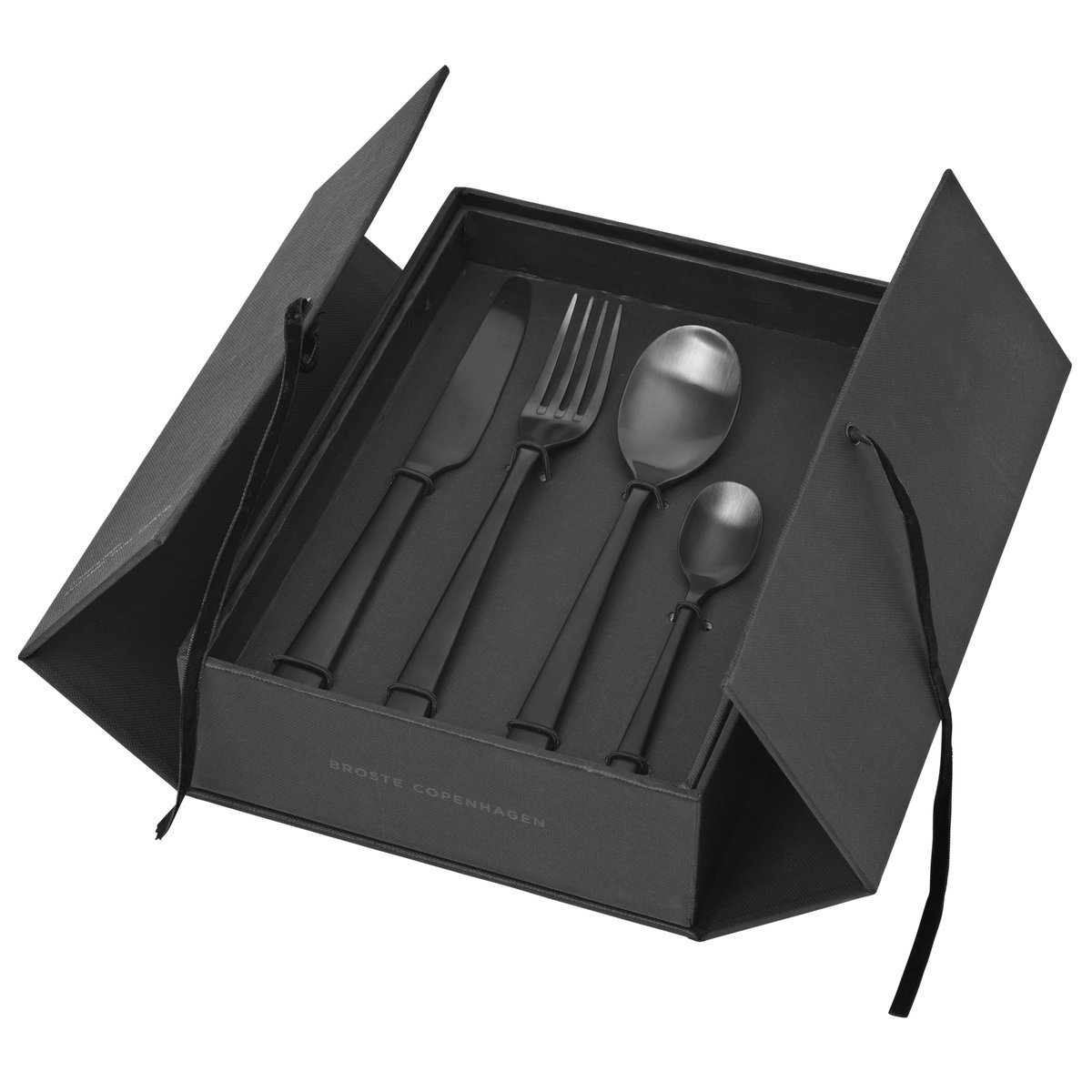 Broste Copenhagen Hune bestikk 16 deler titanium mat black