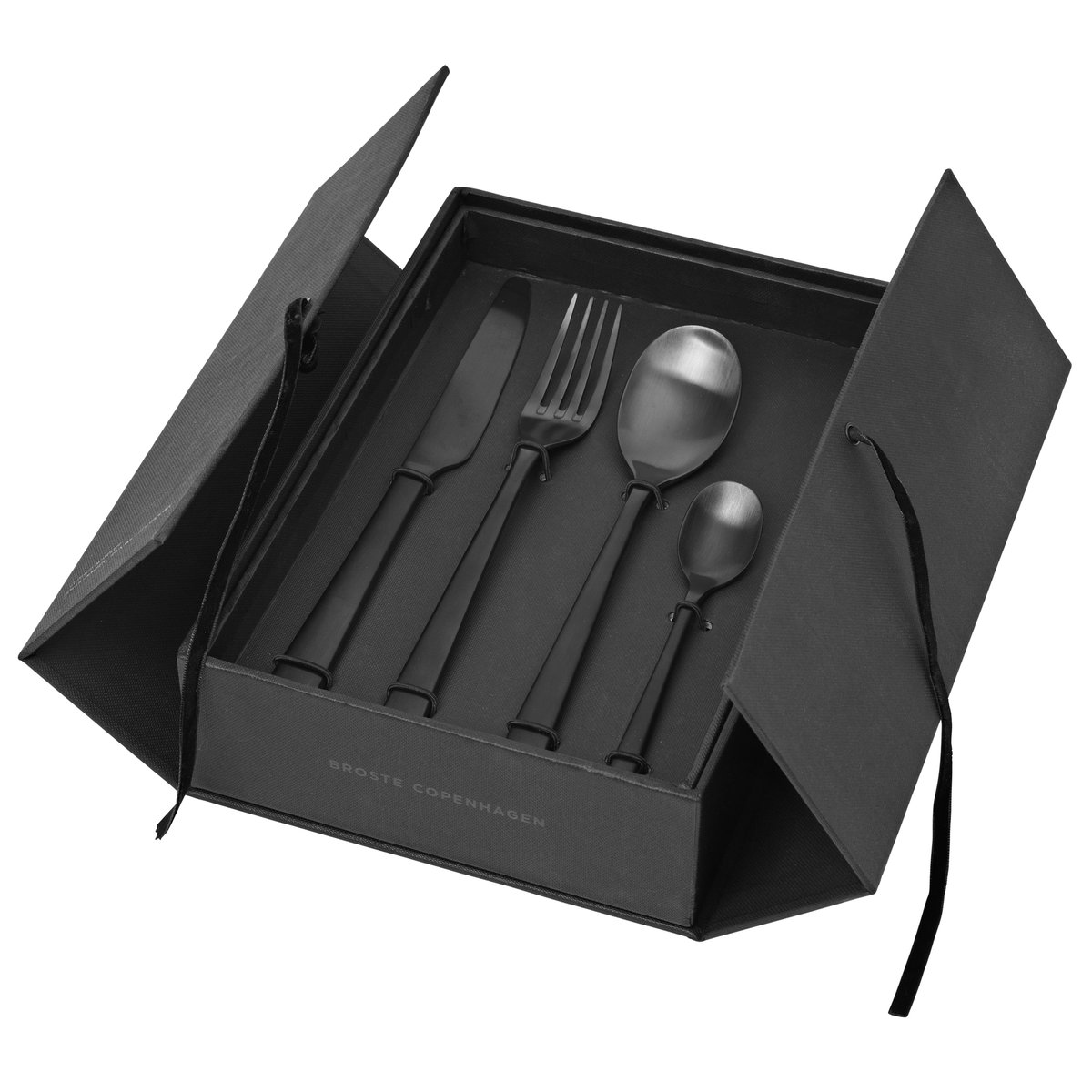 Broste Copenhagen Hune bestikk 4 deler Titanium matt svart