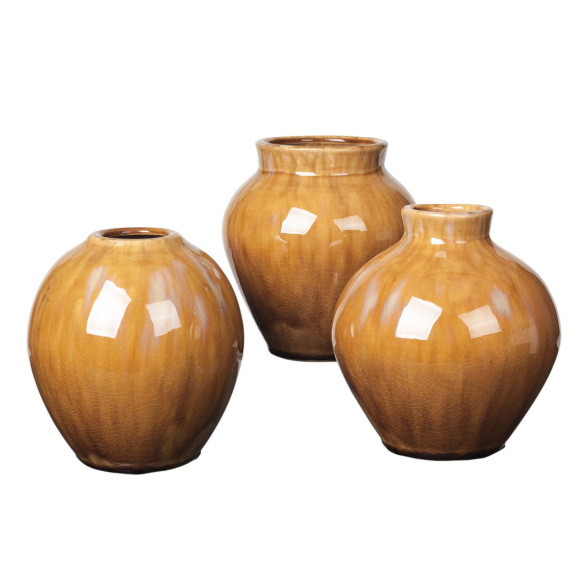 Broste Copenhagen Ingrid keramikvase 14,5 cm 3-stk. Apple cinnamon