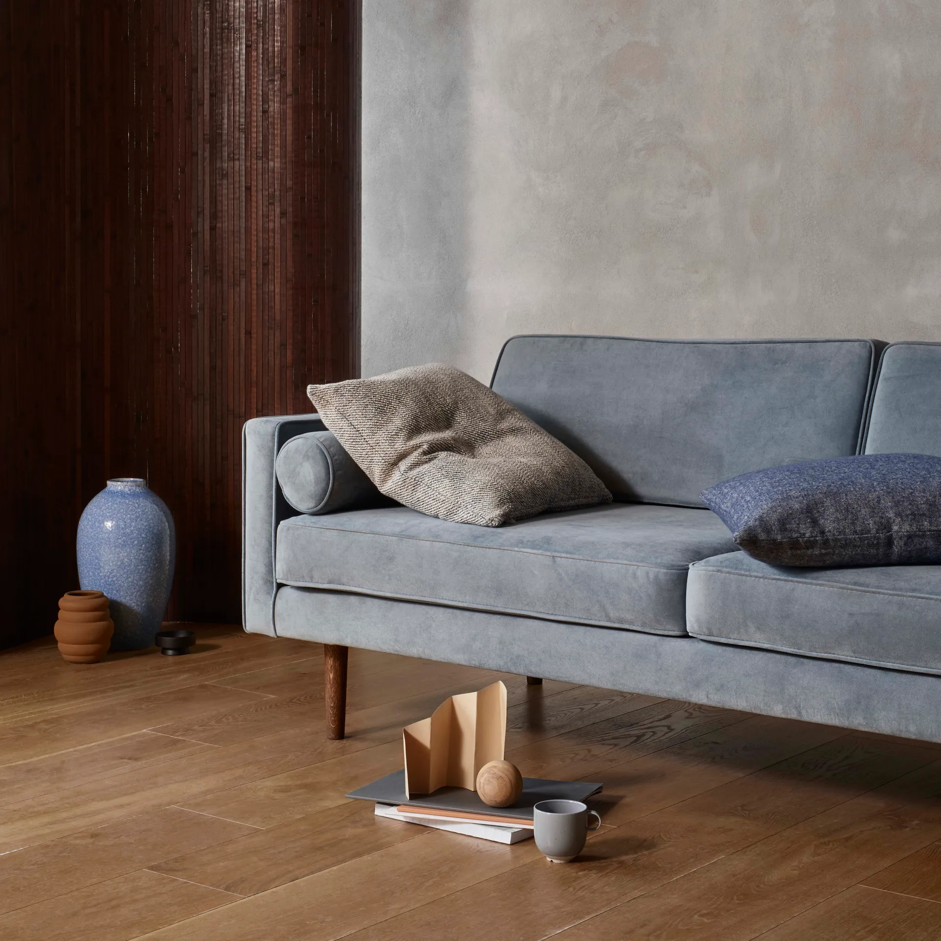 Ingrid keramikvase 40 cm, Insignia blue-white Broste Copenhagen