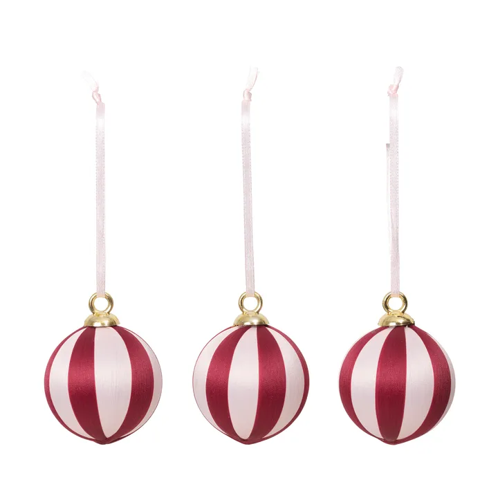 Joy julekule - Deep Red-Soft Pink - Broste Copenhagen