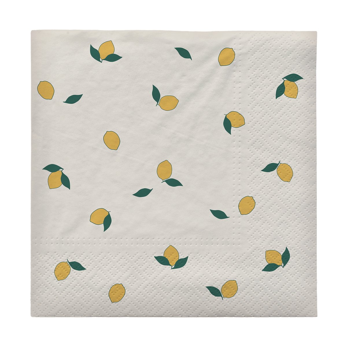 Broste Copenhagen Lemon serviett 33x33 cm 20-pk Off white-yellow