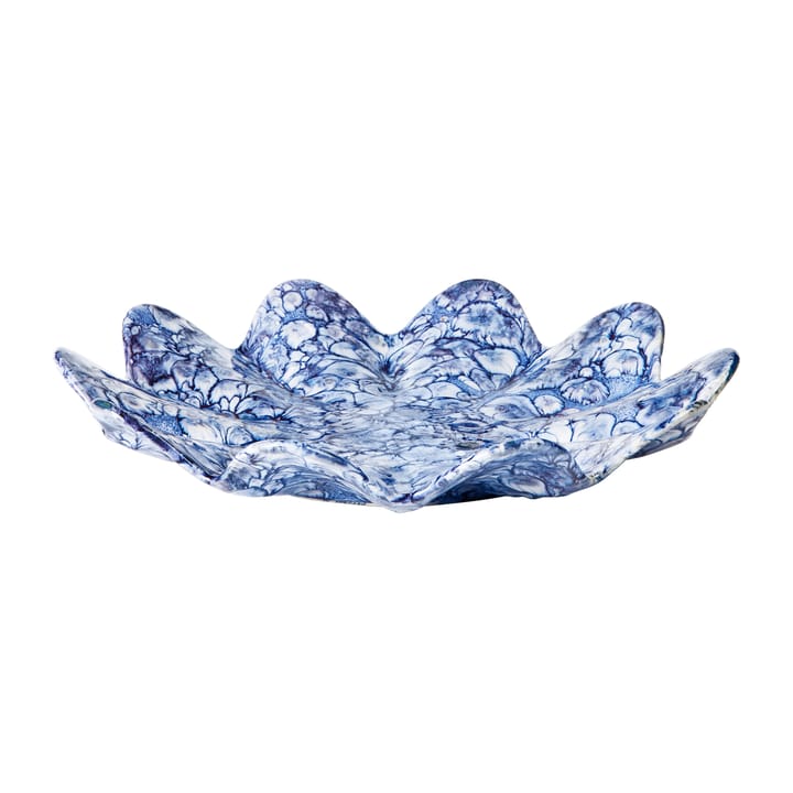 Lilja dekorasjonsfat Ø 38 cm, Intense blue-white Broste Copenhagen