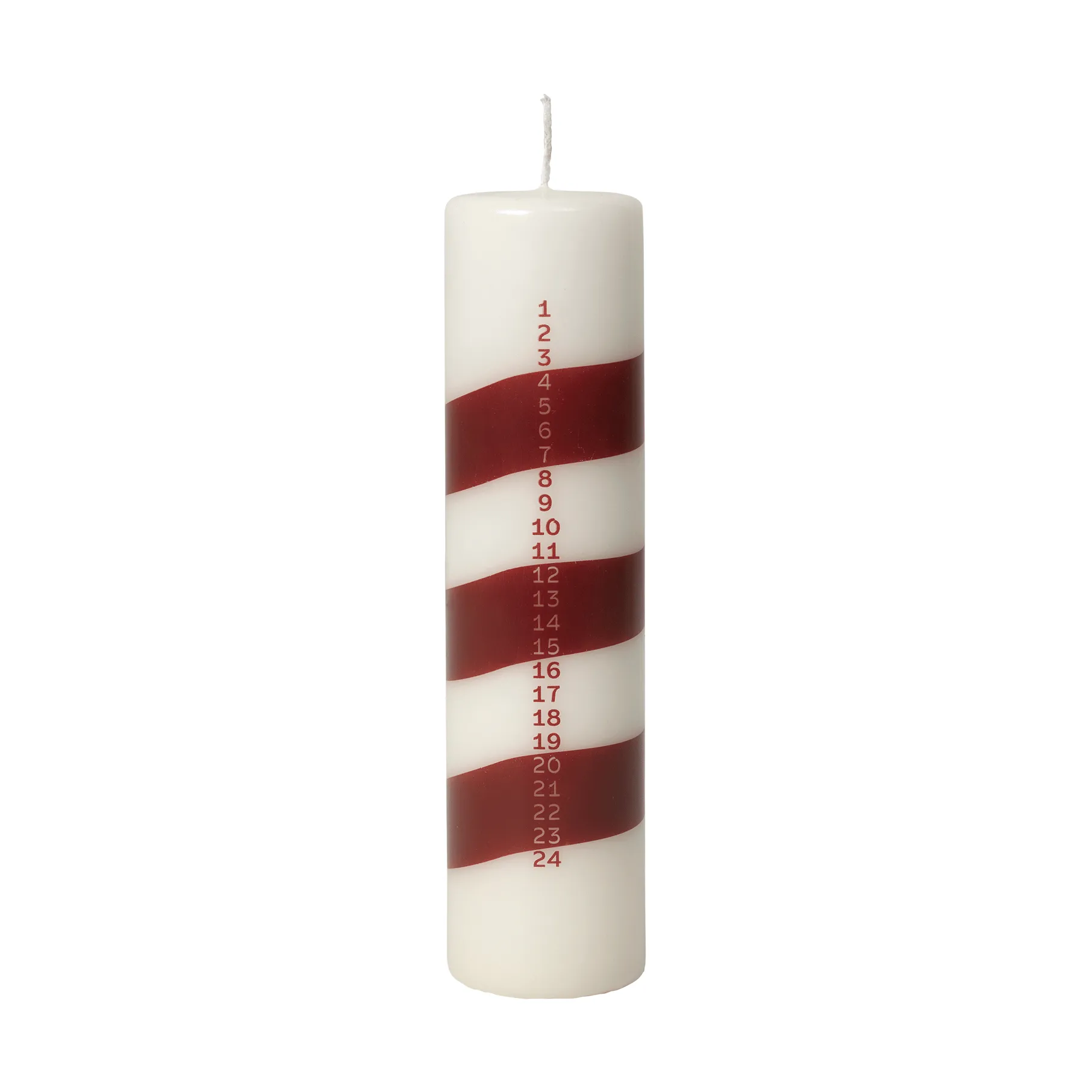 Broste Copenhagen Linea kalenderlys Off White-Burgundy