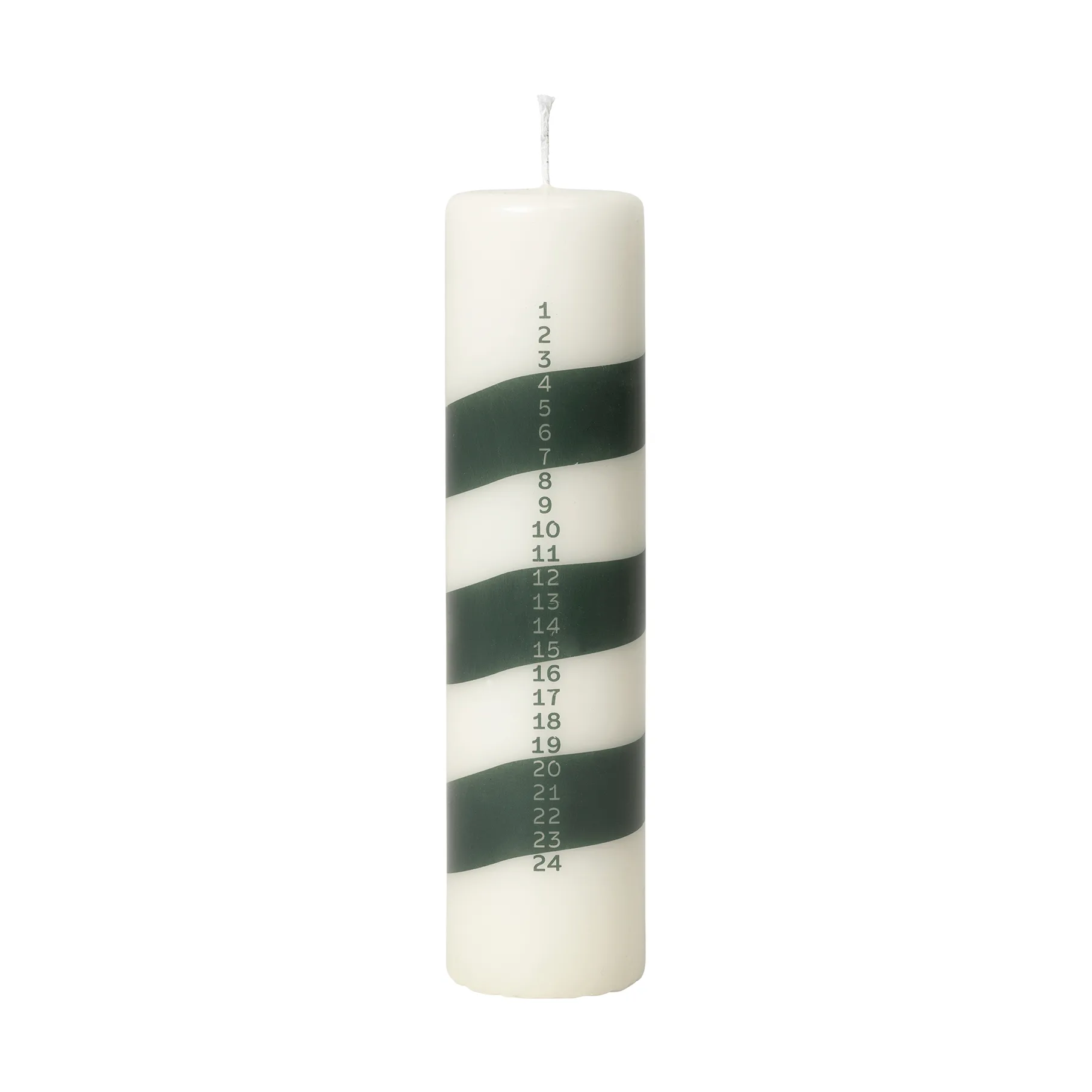 Broste Copenhagen Linea kalenderlys Off White-Dark Green
