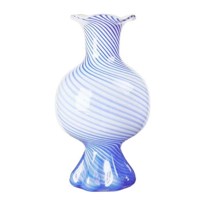 Mella vase 30 cm - Intense blue-off white - Broste Copenhagen