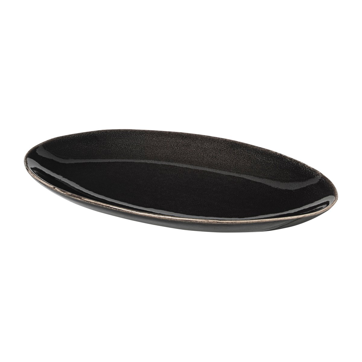 Broste Copenhagen Nordic Coal ovalt fat 13,6 x 22 cm