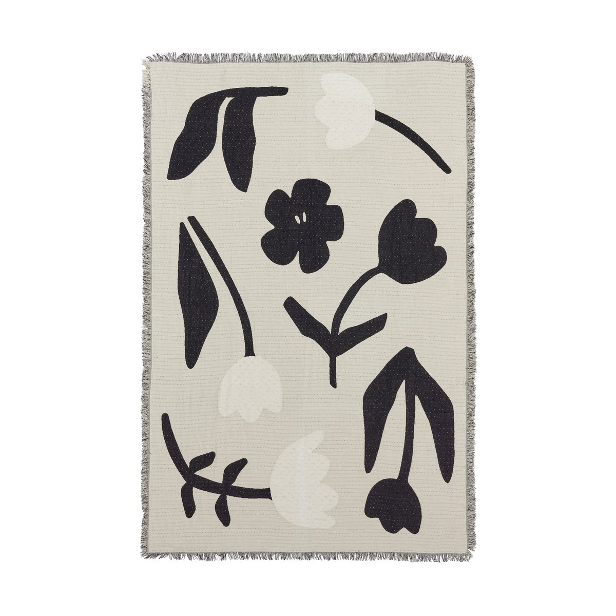 Broste Copenhagen Rosita pledd 130x180 cm Black-off white