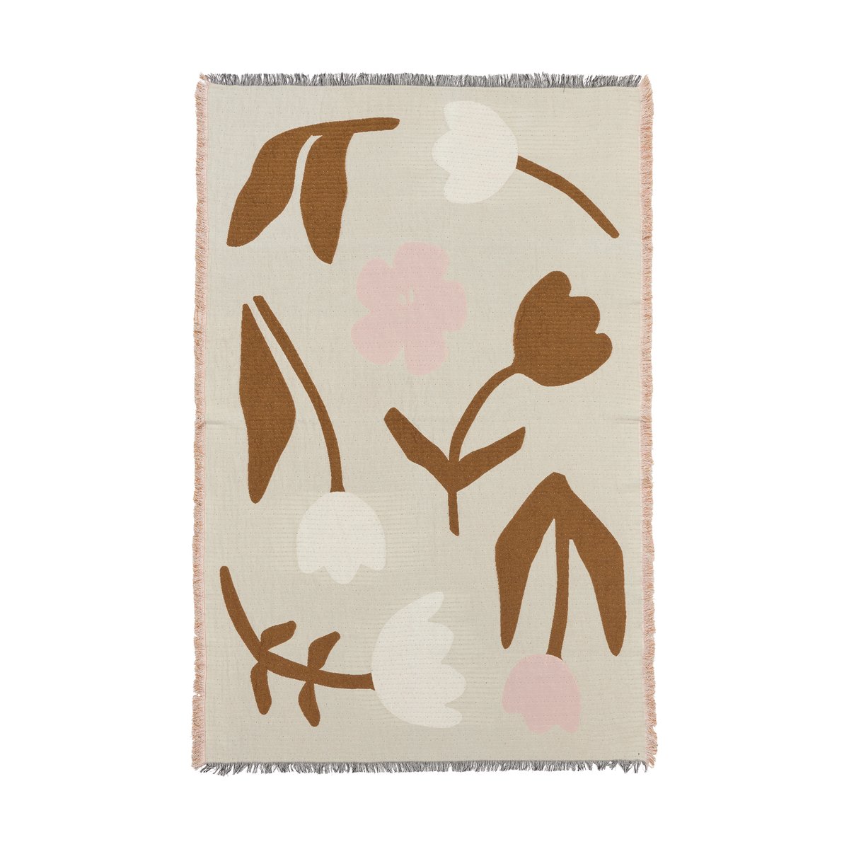 Broste Copenhagen Rosita pledd 130x180 cm Golden brown-mauve pink