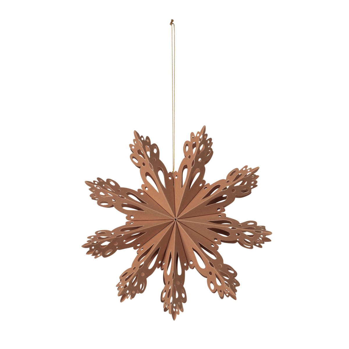 Broste Copenhagen Snowflake juledekorasjon Indian Tan Ø 15 cm