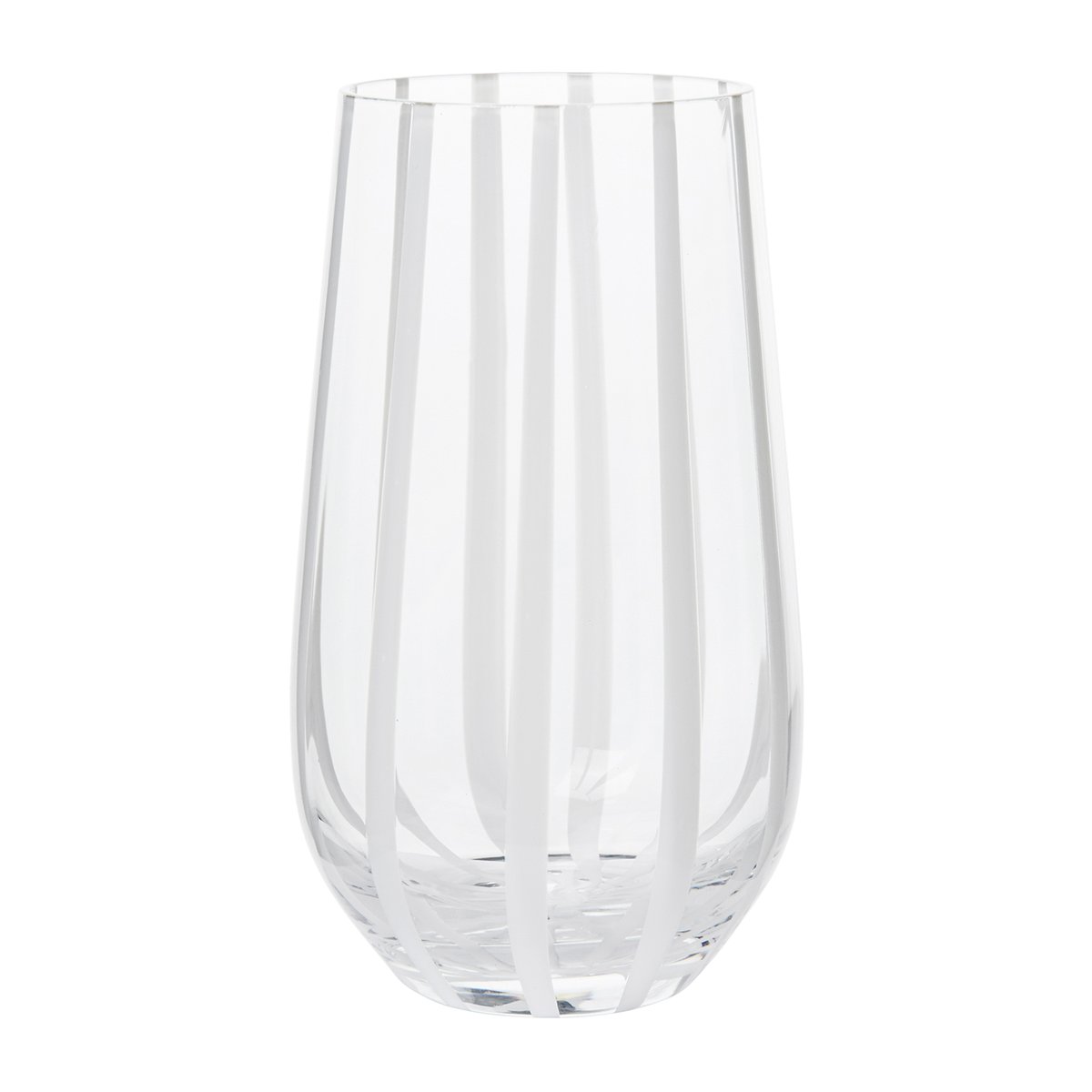 Broste Copenhagen Stripe drikkeglass 55 cl Clear-white stripes