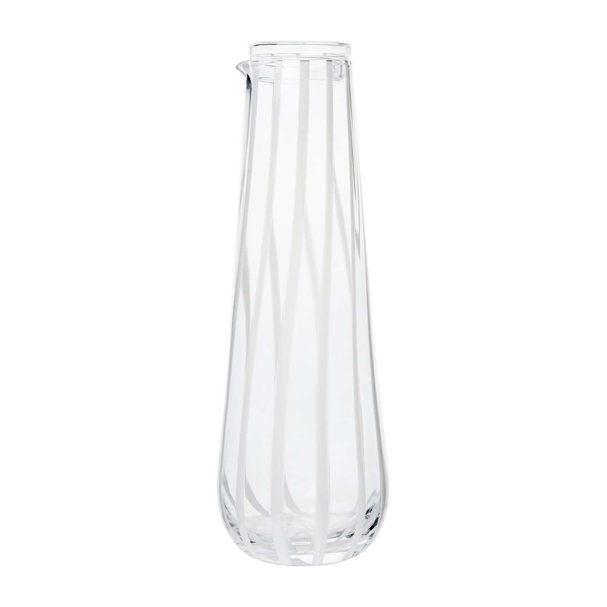 Broste Copenhagen Stripe karaffel med lokk 0,8 l Clear-white stripes