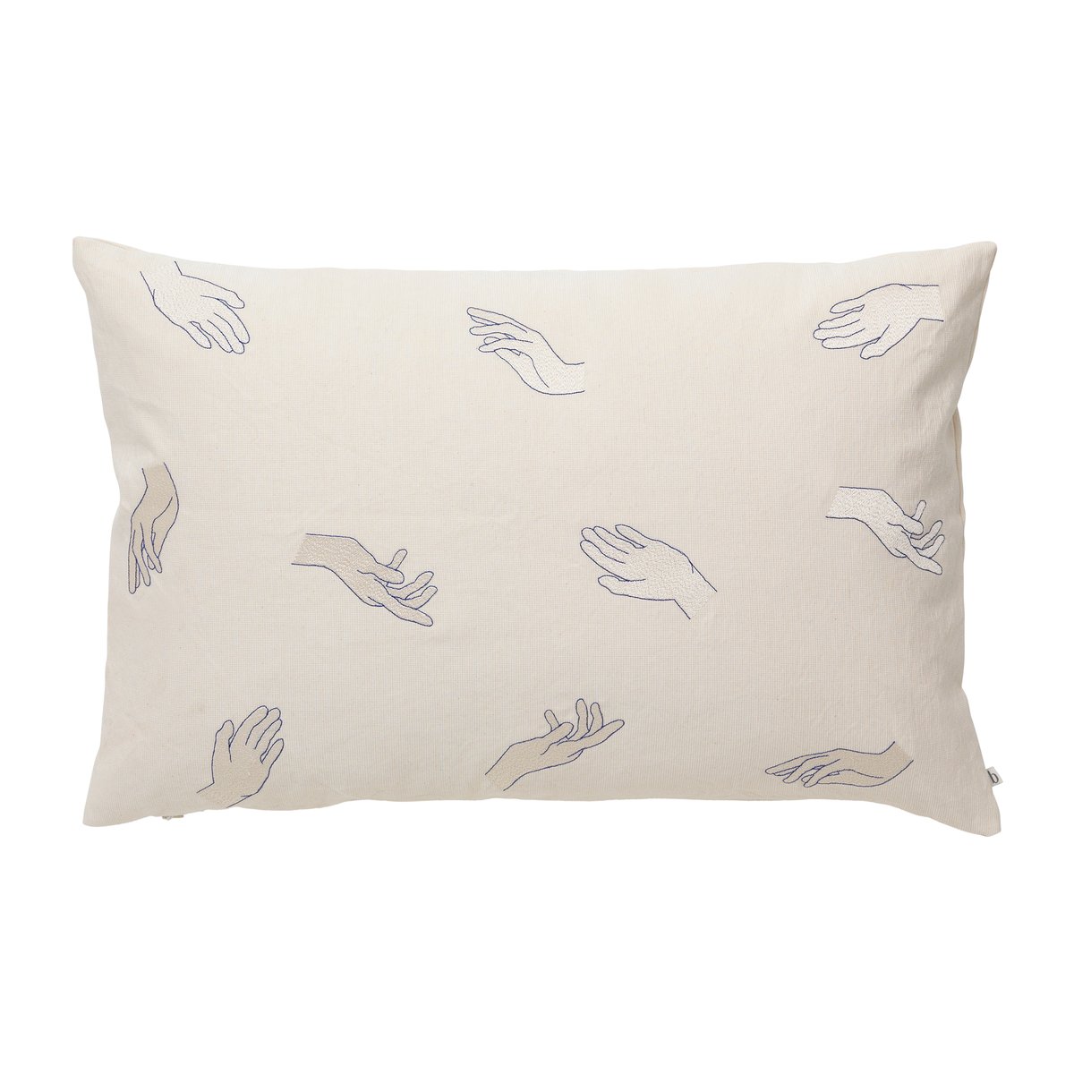 Broste Copenhagen Touch putetrekk 40x60 cm Intense blue-off white