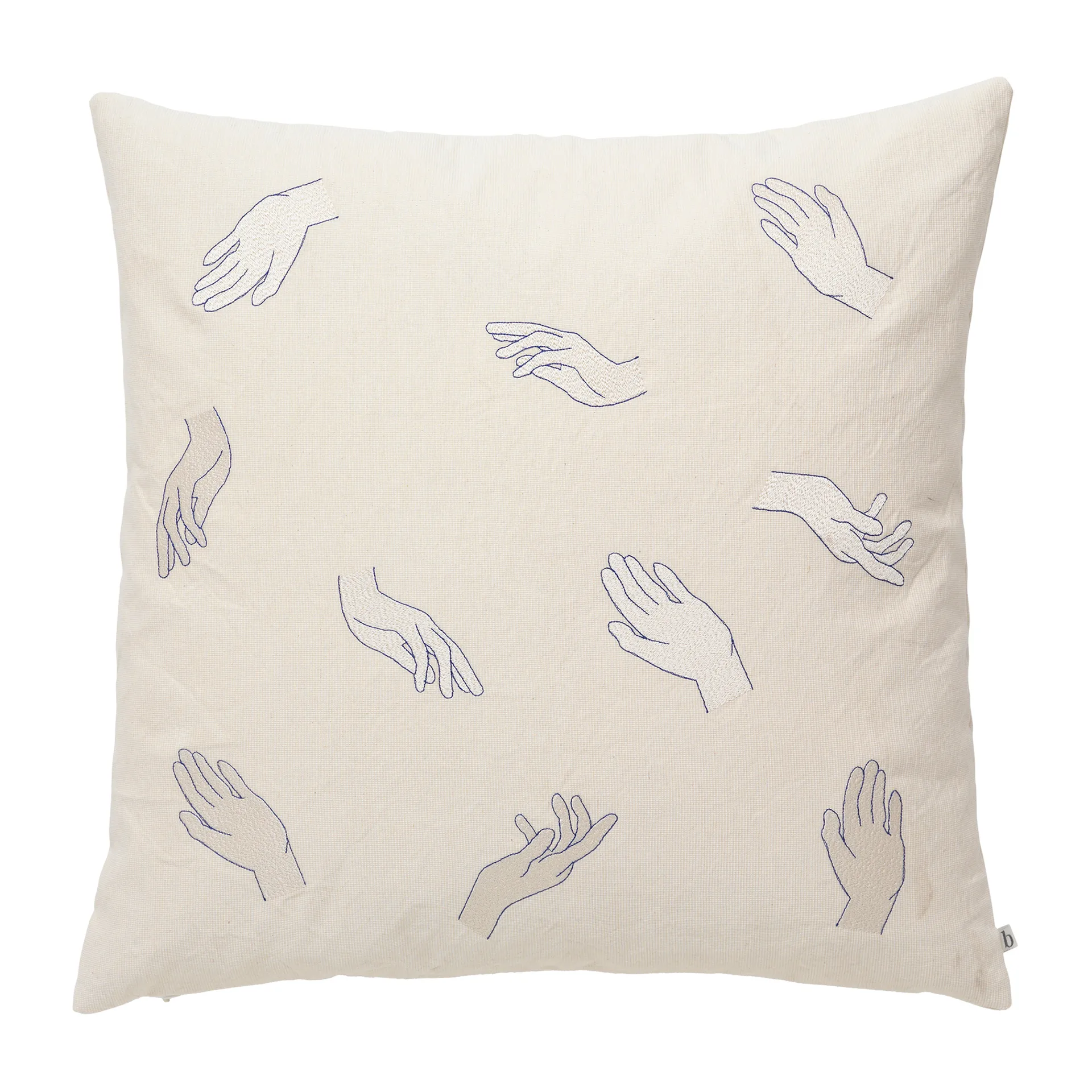 Touch putetrekk 50x50 cm, Intense blue-off white Broste Copenhagen