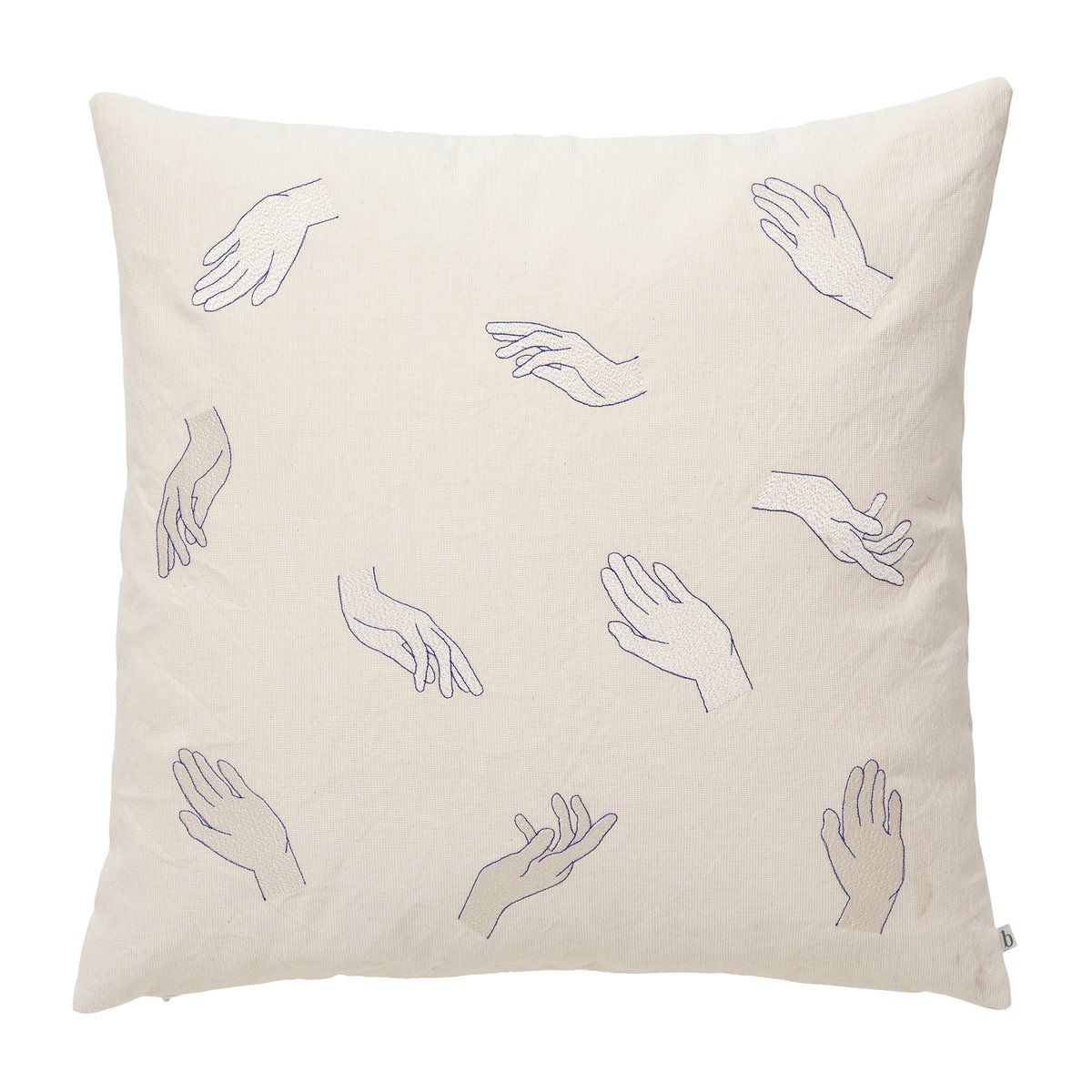 Broste Copenhagen Touch putetrekk 50x50 cm Intense blue-off white