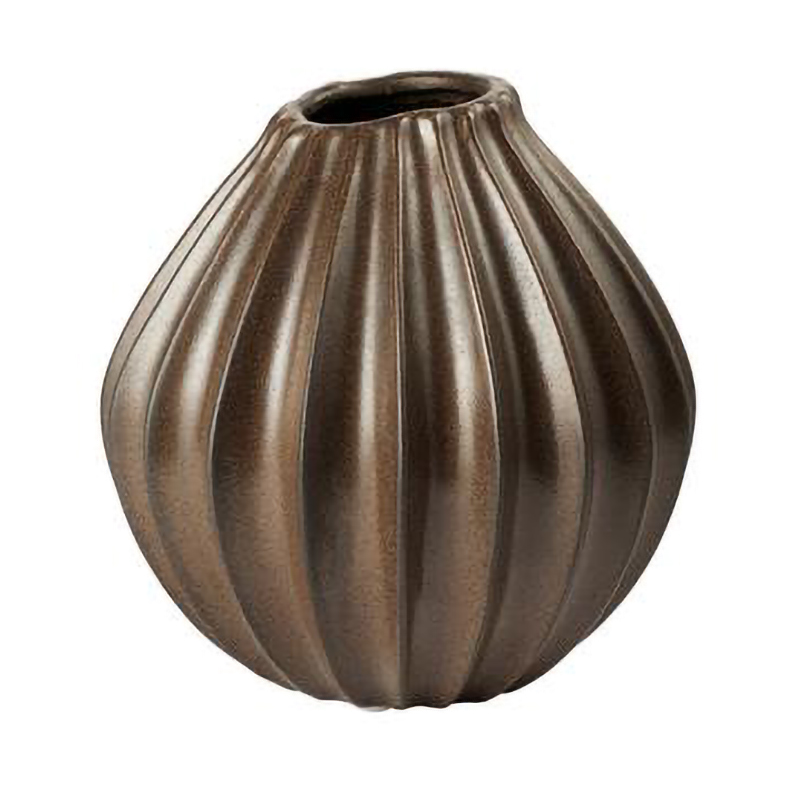Broste Copenhagen Wide vase M 25 cm Brown