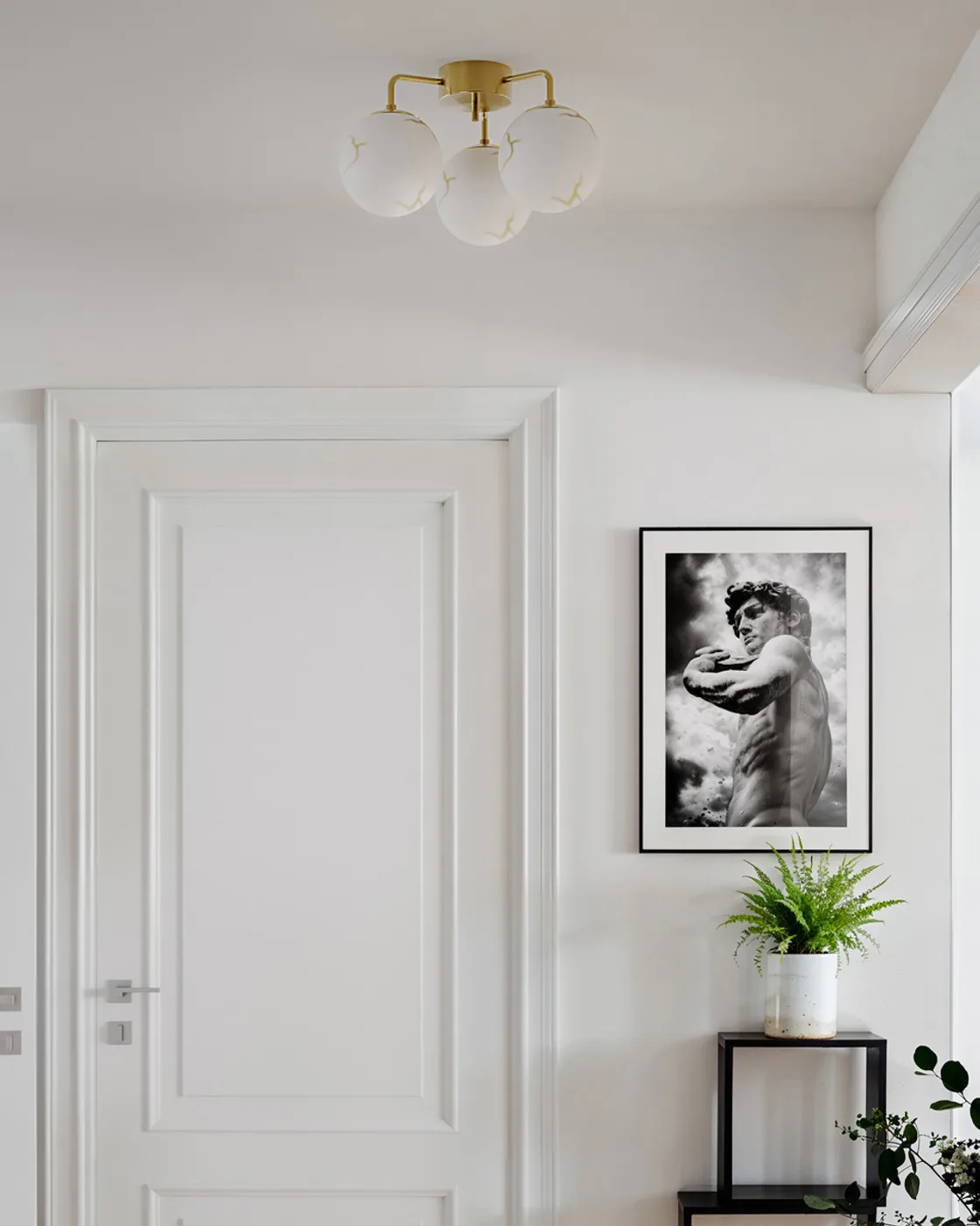 Bellagio plafond 3-lite, Messing-hvit By Rydéns