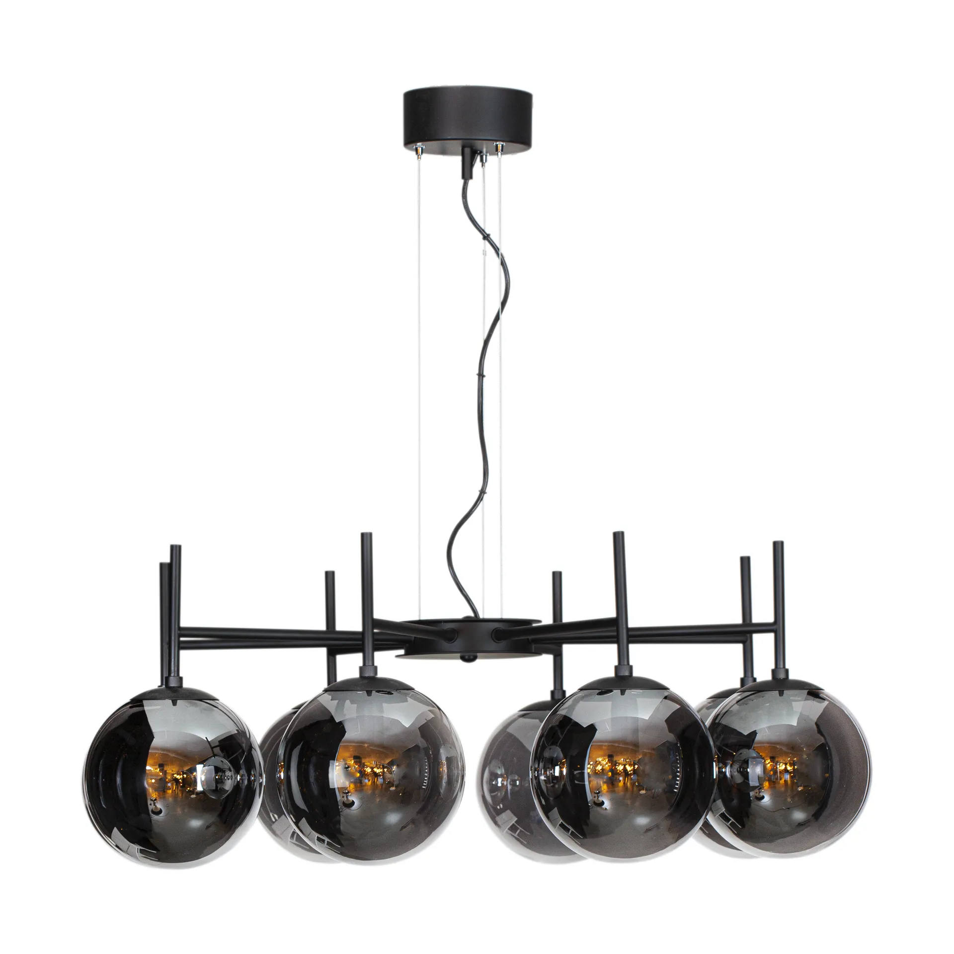 Boyle taklampe 8-armet 83 cm, Røykgrå By Rydéns