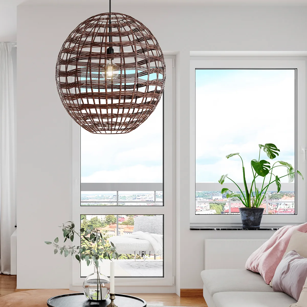 Broom taklampe Ø60 cm, Kaffe By Rydéns