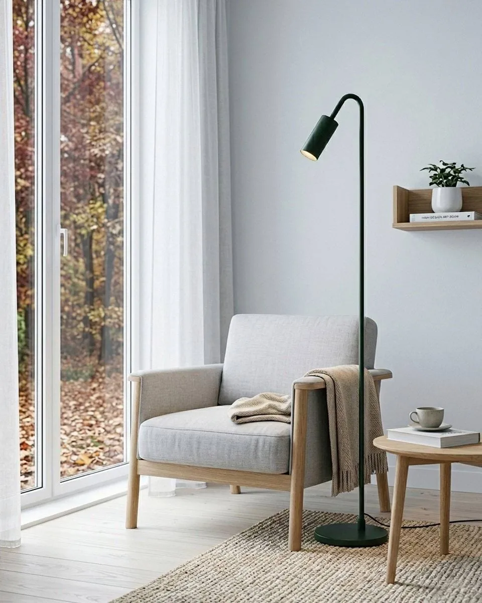 Curve gulvlampe 146 cm, Matt grønn By Rydéns