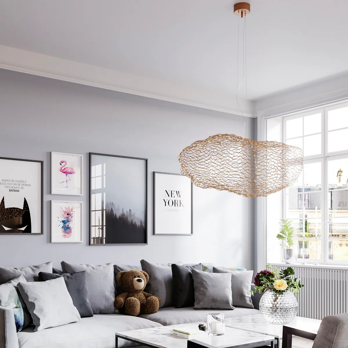 Hayden taklampe, Gullfarge, 76 cm By Rydéns