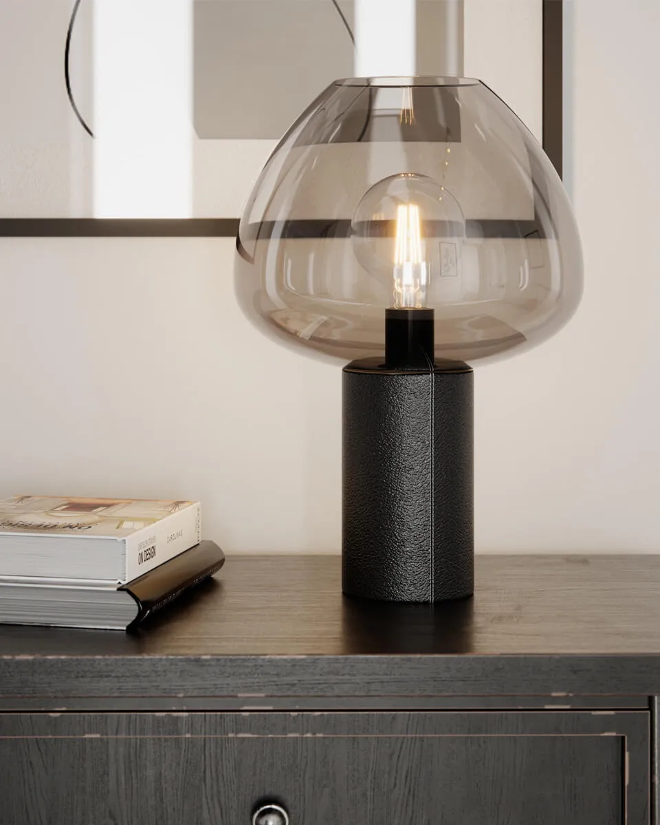 Koselig bordlampe 41,5 cm, Sort-grå By Rydéns