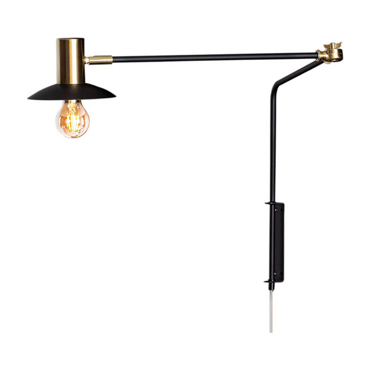Quinn vegglampe lang Matt svart
