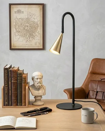 Spline bordlampe - Svart-messing, 55 cm - By Rydéns