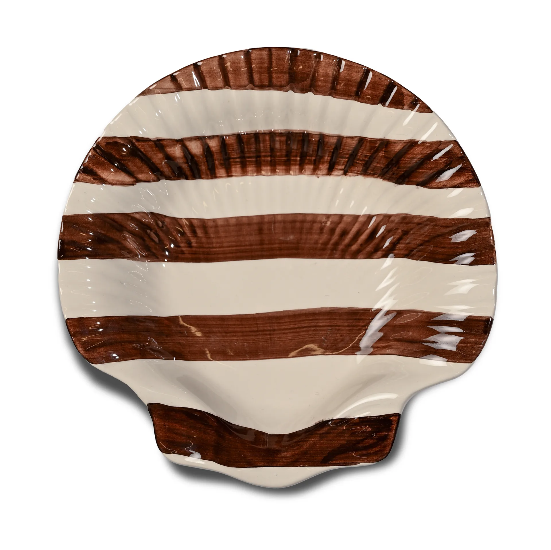 Armona stripe tallerken 23,5x23,5 cm, Mørkebrun-hvit Byon