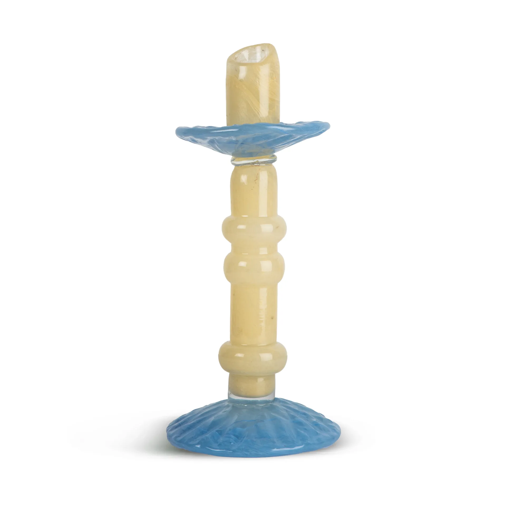 Lara lysestake M 26 cm, Lys beige-lyseblå Byon