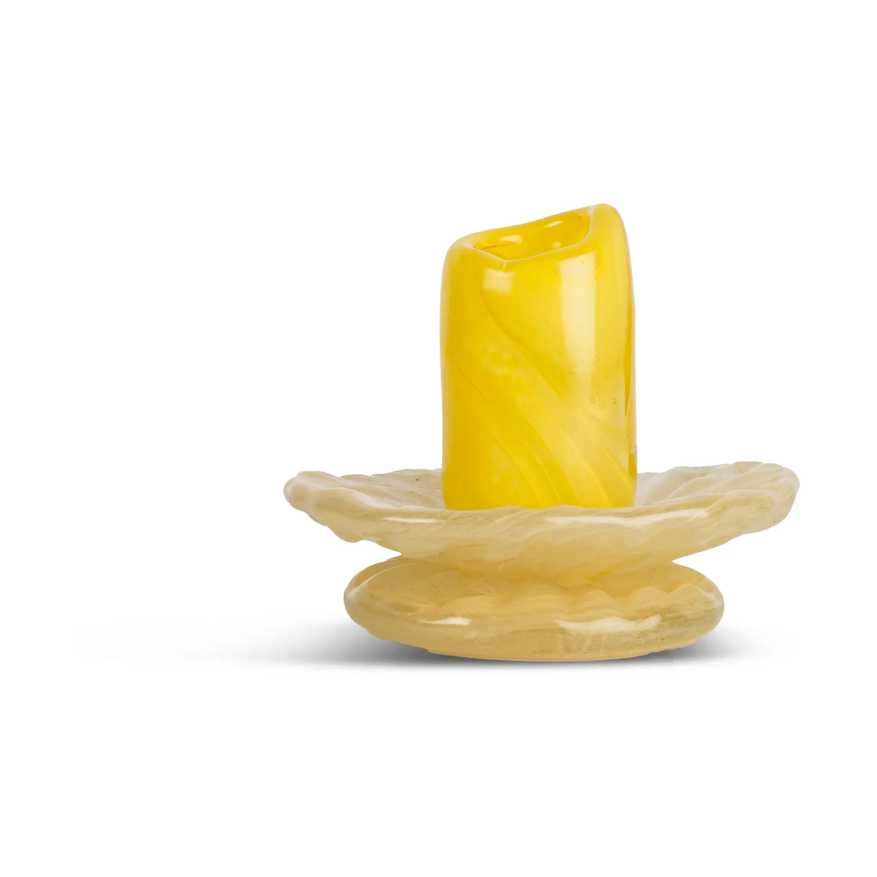 Lara lysestake XS 9 cm, Gul-lys beige Byon