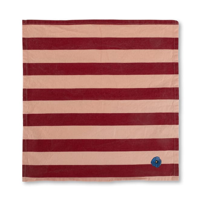 Leya stripe serviett 45 x 45 cm 2-pakning, Rød-rosa Byon