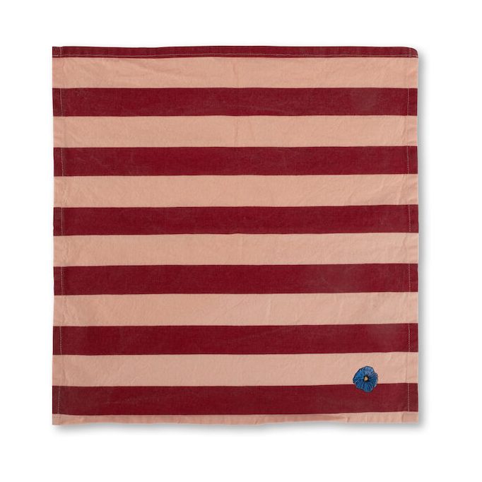 Byon Leya stripe serviett 45 x 45 cm 2-pakning Rød-rosa
