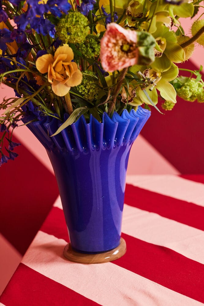 Lori vase 30 cm, Blue-beige Byon