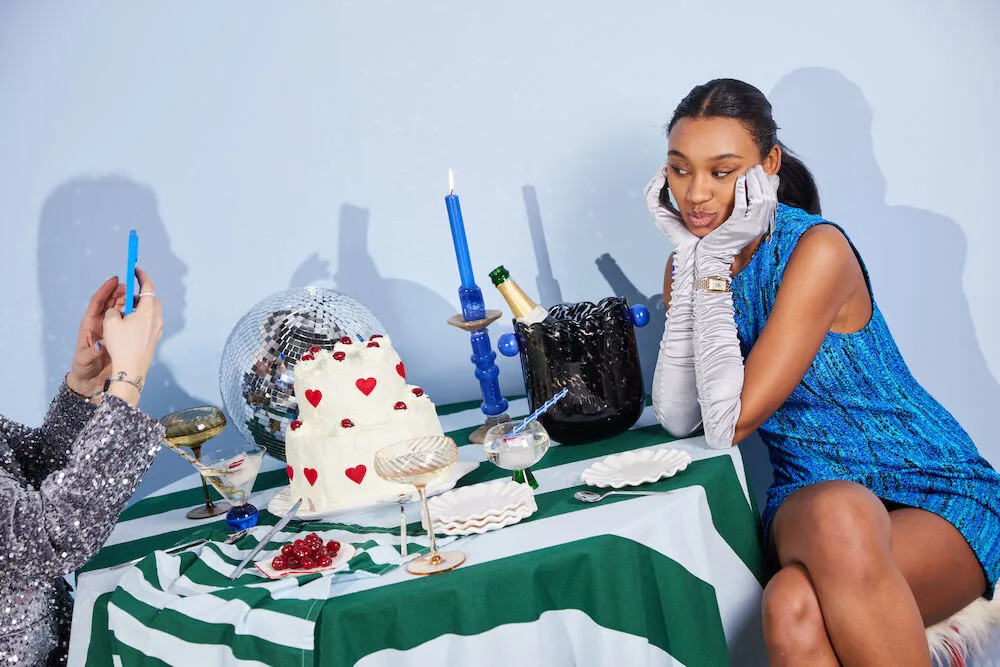 Love kjøkkenhåndkle 50x70 cm 2-pk, Grønn-lyseblå Byon