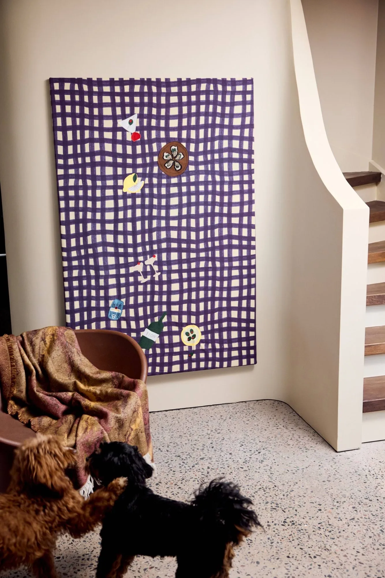 Mavi pledd, Brun-beige-vinrød, 130x170 cm Byon