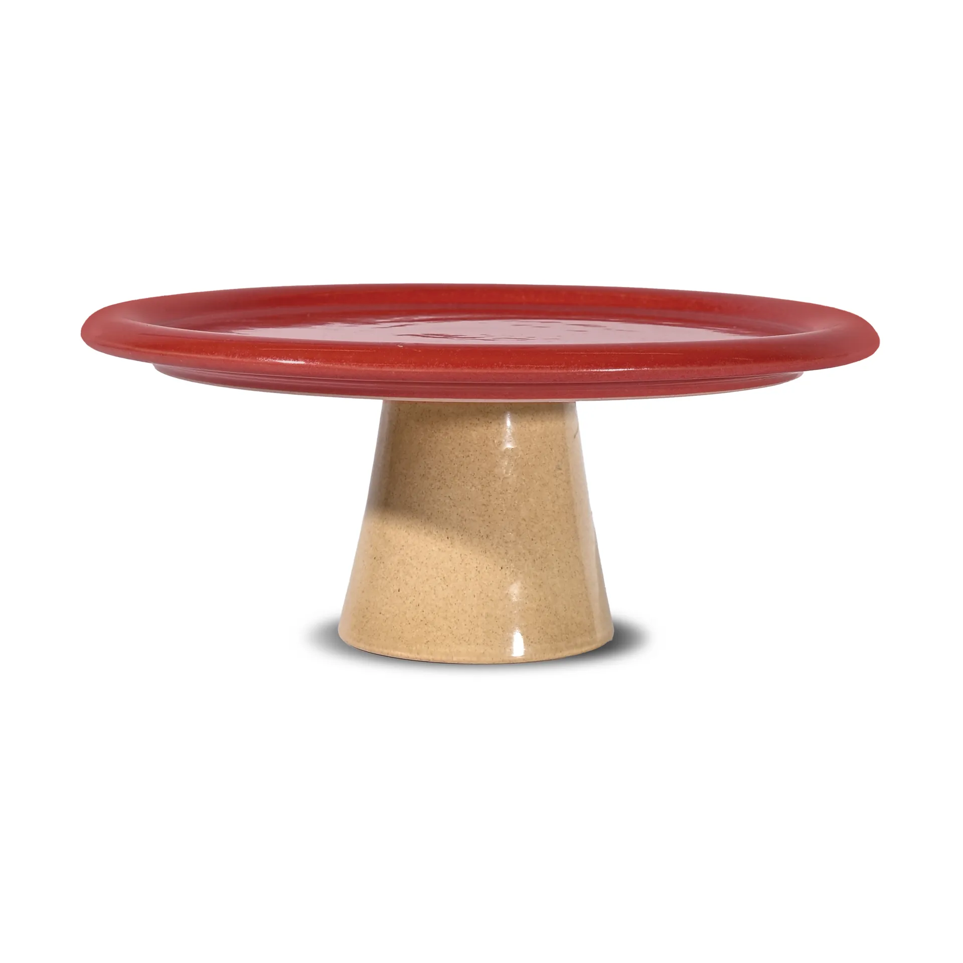 Porto kakefat Ø26x11 cm, Rød-beige Byon
