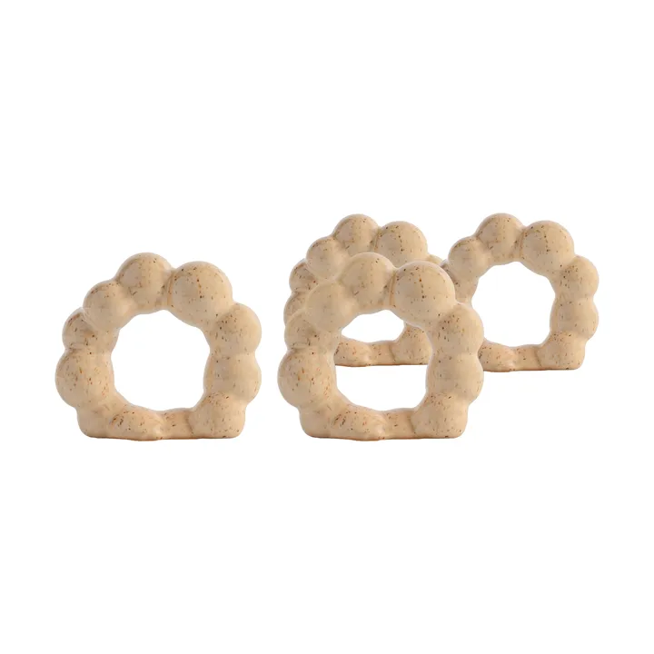 Porto serviettring 4-pk - Beige - Byon