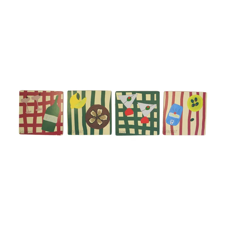 Sera glassbrikker 4 deler - Mix, 9x9 cm - Byon