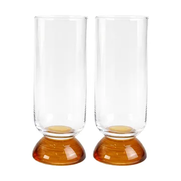 Spice høyt drikkeglass 38 cl 2-pakning - Klar-amber - Byon